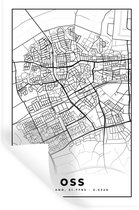 Stickers muraux - Carte - Oss - Zwart - Wit - 80x120 cm - Feuille adhésive