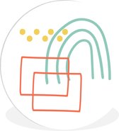 WallCircle - Wandcirkel ⌀ 30 - Zomer – Regenboog – Pastel - Ronde schilderijen woonkamer - Wandbord rond - Muurdecoratie cirkel - Kamer decoratie binnen - Wanddecoratie muurcirkel - Woonaccessoires