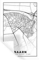 Stickers muraux - Carte - Baarn - Zwart - Wit - 40x60 cm - Feuille adhésive