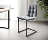 Set-van-4-gestoffeerde-stoel Caro-Adesso grijs fluweel sledemodel