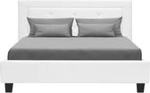 Eigentijds bed voor volwassenen - Simili Blanc - Inclusief boxspring - 140 x 190 cm - EDOUARD