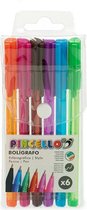 Set Balpennen Met deksel Plastic (6 Onderdelen) (1,5 x 14,2 x 7 cm)
