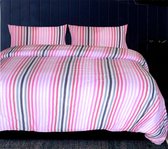 Dekbedovertrek Pink Stripes King Size 260x240 2 kussenslopen