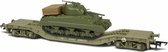 OXFORD RAIL KWA WARWELL WITH SHERMAN TANK No 95537 PRISTINE schaalmodel 1:76