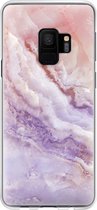 Samsung Galaxy S9 Telefoonhoesje - Transparant Siliconenhoesje - Flexibel - Met Marmerprint - Marmer - Roze