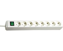 Eco-Line stekkerdoos met schakelaar 8-voudig wit 3m H05VV-F 3G1,5