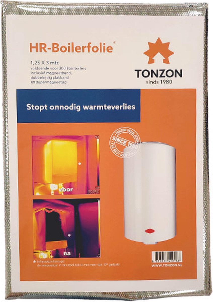 Tonzon HR Boilerfolie – Dubbelzijdig plakband – Supermagneetjes – Magneetband – 125 x 300 cm – Zilver
