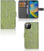 Wallet Book Case iPhone 14 Plus Telefoon Hoesje Green Wood