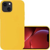 Hoes Geschikt voor iPhone 14 Plus Hoesje Cover Siliconen Back Case Hoes - Geel