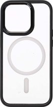 Shop4 - Geschikt voor iPhone 14 Pro Hoesje - Luxe Bumper Back Case met Magneetfunctie Metaal Zwart