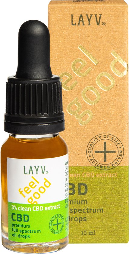 LAYV® CBD Olie 3% [300 mg] Full Spectrum Druppels - Natuurlijk Extract met Terpenen - Milde Smaak - Vegan - Hennep Olie