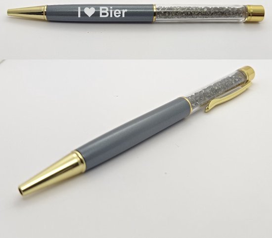 Stylo Avec Diamants Et Gravure - I Love Bières