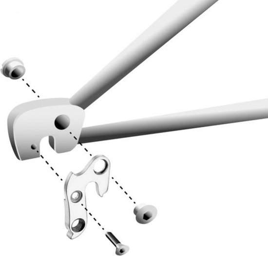 Pièce de dérailleur Marwi Union Patin arrière GH-133 avec jeu de vis M8x075 m - ARGENT