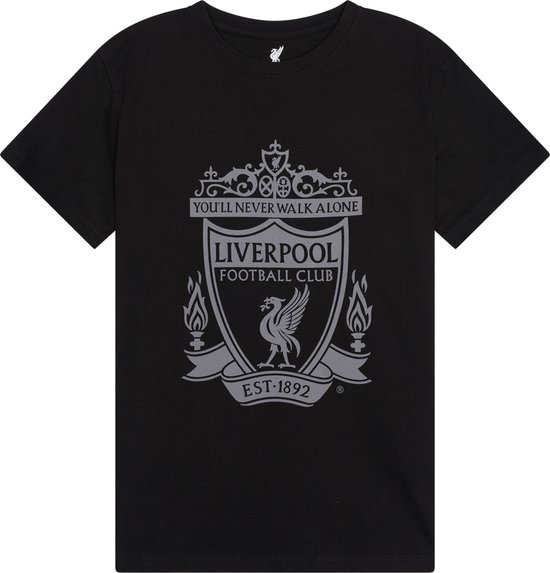 Liverpool logo t-shirt kids - Zwart - Maat 164 - maat 164