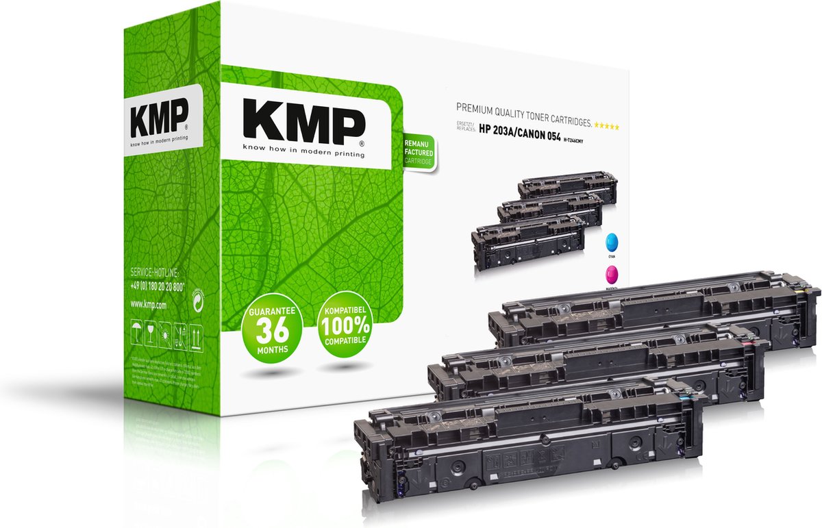 KMP TRIPLEPACK H-T246CMY tonercartridge 3 stuk(s) Compatibel Cyaan, Magenta, Geel