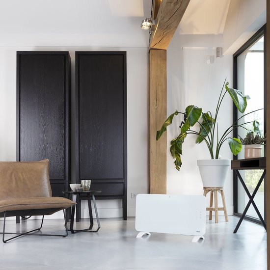 VONROC Luxe Elektrische Kachel - Convectorkachel Met Glazen Paneel 1250w2500w Verwarmt Ruimtes Tot 30m2 Bediening Zowel Met App Via Wifi Als Handmatig Instelbare Thermostaat En Timer Grijs
