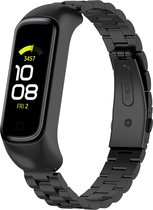 Stalen Smartwatch bandje - Geschikt voor Samsung Galaxy Fit 2 stalen bandje - zwart - Strap-it Horlogeband / Polsband / Armband