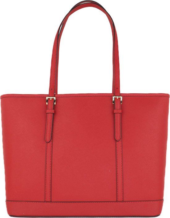 Jet Set Travel Large Saffiano Leather Top Zip Shoulder Tote Handbag