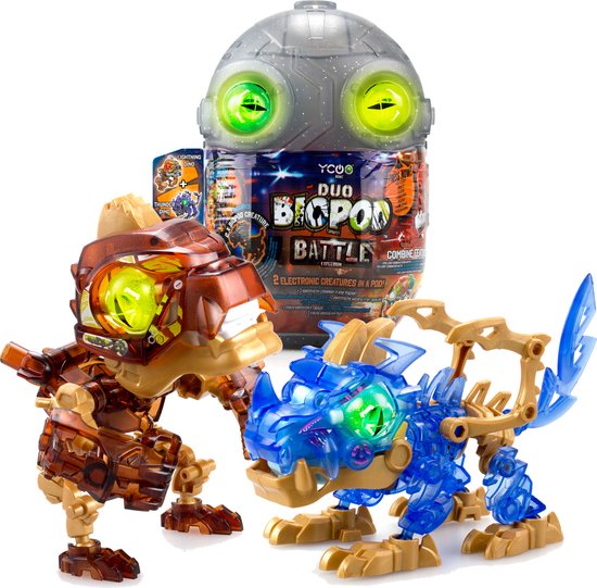 Silverlit BIOPOD Battle Duo set - Bouw je eigen Dino - Oplichtende ogen - Met geluid