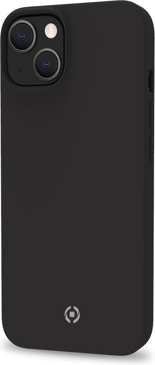 Celly Cromo Siliconen hoesje - Geschikt voor Apple iPhone 14 Plus - TPU Back Cover - Microfiber - Zwart