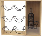 Orange85 - Casier à vin - Bois et acier - 6 bouteilles - Cave à vin