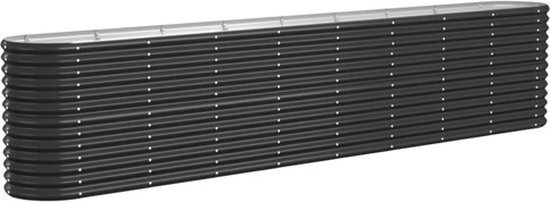 vidaXL Jardinière Anthracite 332x40x68 cm Jardinière en acier - Ovale - Jardinière en métal - Jardinière en acier - Jardinière anthracite - Jardinière d'extérieur - Jardin d'ornement - Décoration balcon