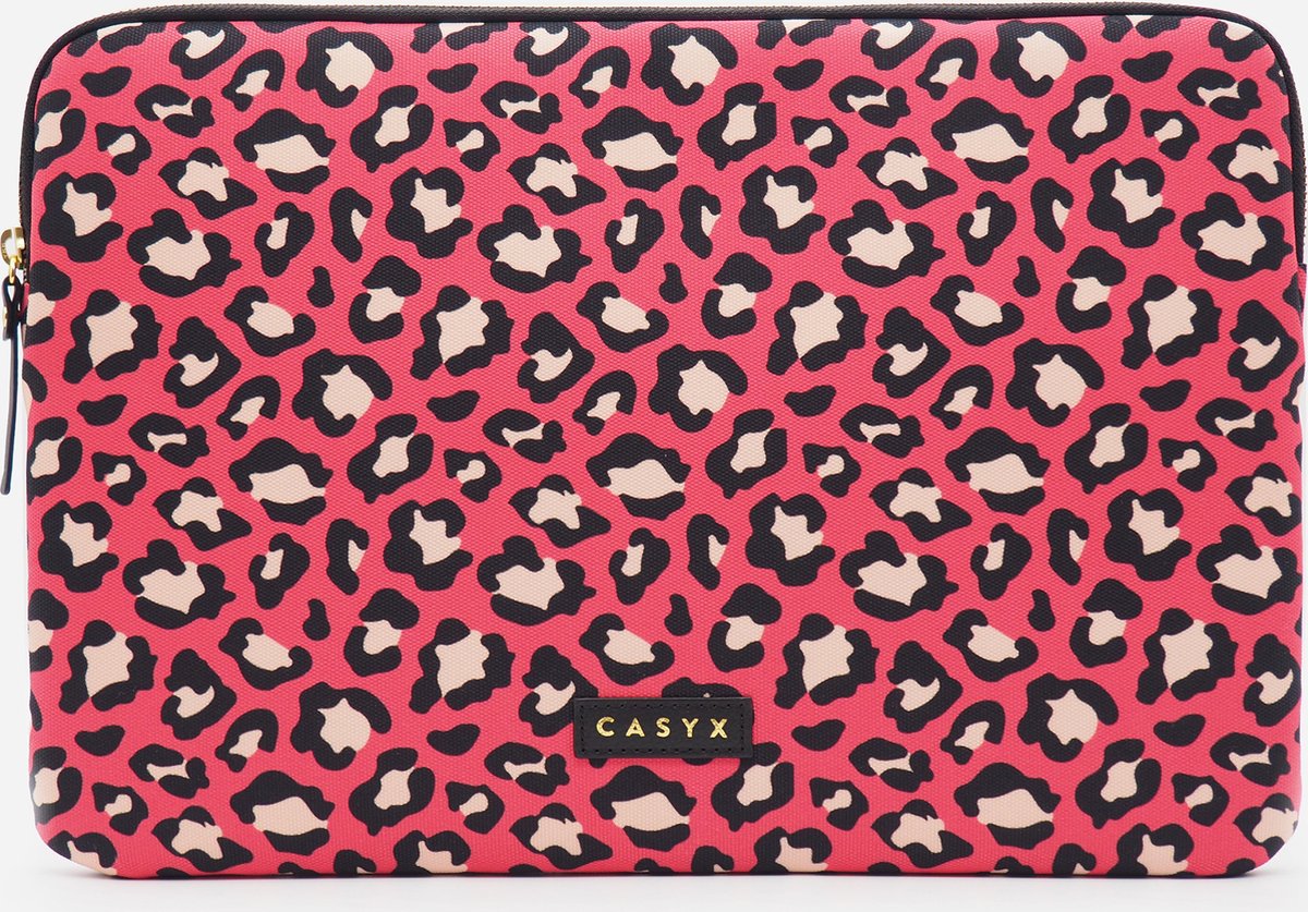 Casyx - Rose Leopard Laptophoes - laptophoes 13 inch - laptophoes 13 inch waterdicht - laptophoes 14 inch - Design - Kleurrijk