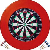 ABC Darts - HQ Pro Dartbord Surround Ring Set + 2 Sets Dartpijlen - Rood