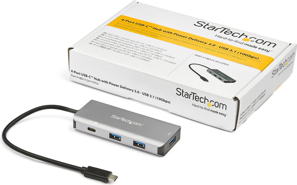 StarTech.com - 4-poorts USB-C Gen 2 Hub - 10 Gbps - 25 cm