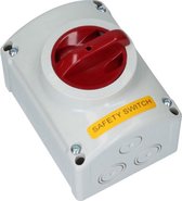 Noodstop Schakelaar 220V Eenfase - Met Stopcontact (16A) - Voor Freestafel, Zaag & Elektrisch Gereedschap