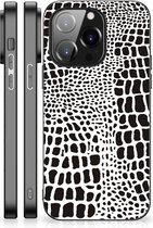 Smartphone Hoesje iPhone 14 Pro Beschermhoesje met Zwarte rand Slangenprint
