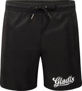 Gladts korte broek heren - korte broeken heren -zwembroek - zwart - Maat L  - zwembroek - zwemshort - heren - zwembroek - zwemkleding - zakken met ritssluiting.