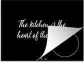 KitchenYeah® Inductie beschermer 75x52 cm - Spreuken - Koken - Thuis - The kitchen is the heart of the home - Quotes - Kookplaataccessoires - Afdekplaat voor kookplaat - Inductiebeschermer - Inductiemat - Inductieplaat mat