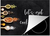 KitchenYeah® Inductie beschermer 71x52 cm - Let's get cook together - Koken - Quotes - Spreuken - Kookplaataccessoires - Afdekplaat voor kookplaat - Inductiebeschermer - Inductiemat - Inductieplaat mat