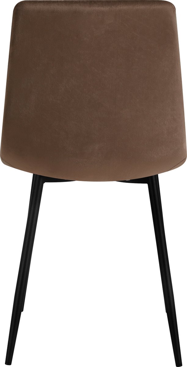 Soph & Tess - Eetkamerstoel Pescara - Bruin van Kleur - Metalen poten - Velvet stoffering