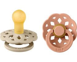 Bibs Boheme Pacifier - Stage 1 Fopspeen - 2 - Vanilla / Peach - 2 stuks