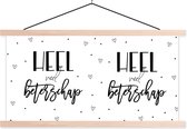 Posterhanger incl. Poster 120x60 cm - Schoolplaat - Sterkte - Spreuken - Hart - Beterschap - Textielposter - Blanke latten