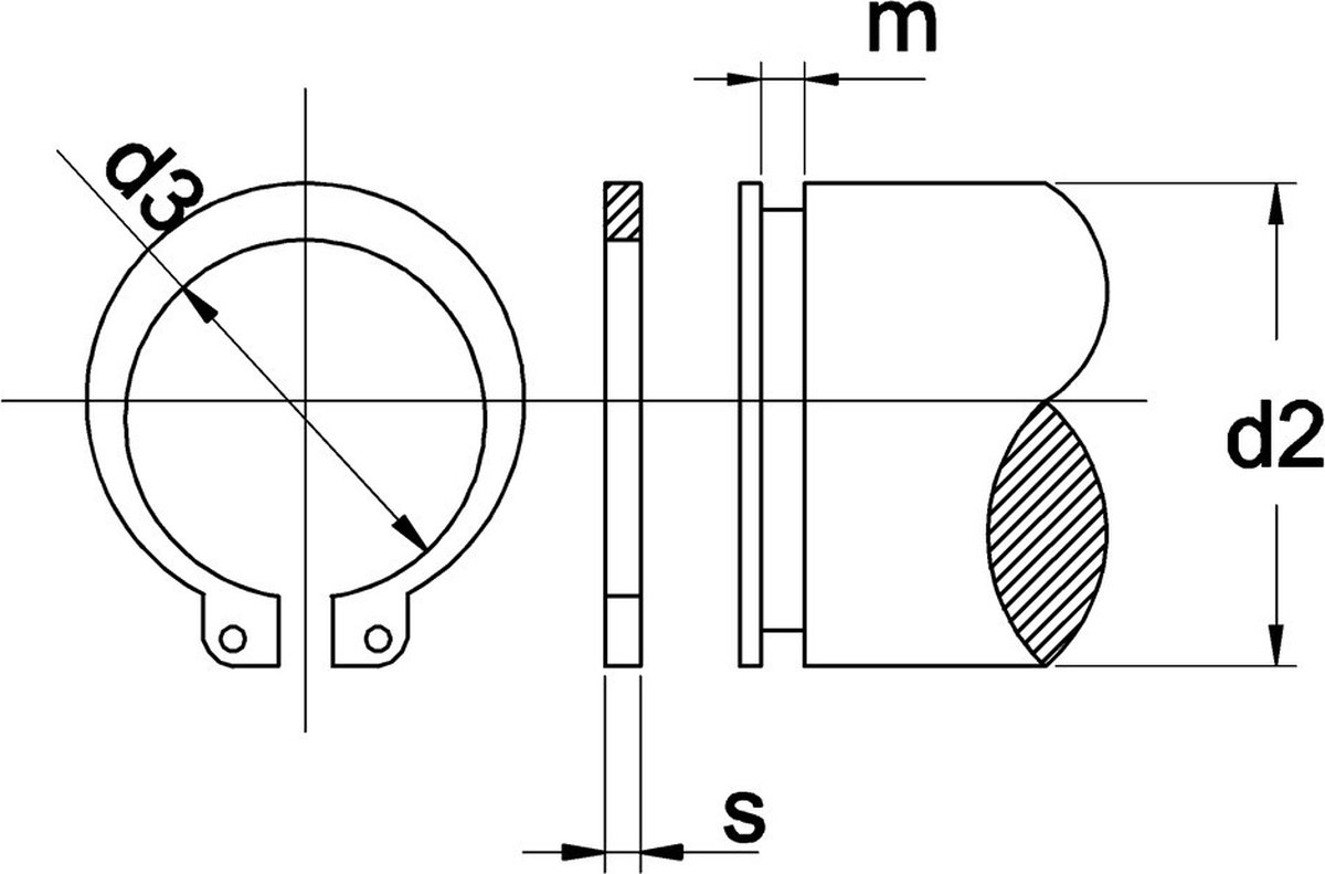 Borgring 190x4mm voor As - 40 stuks