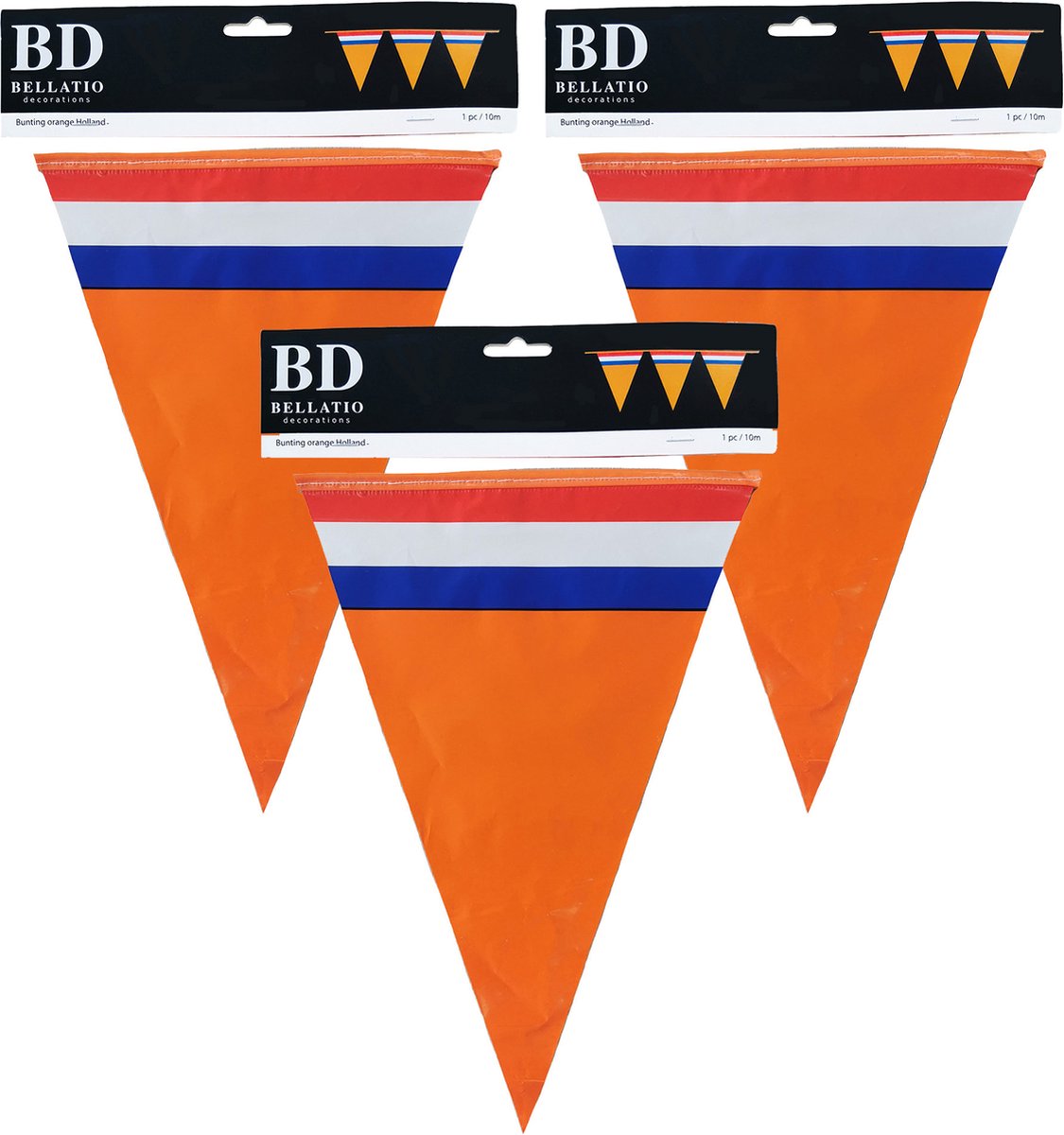 Bellatio Decorations Slinger oranje - 3x10 meter - Holland vlaggenlijn - Nederlandse vlag - Oranje versiering WK/ EK/ Koningsdag — afbeelding 4