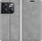 Cazy OnePlus 10T Hoesje - Portemonnee Book Case - Kunstleer - Grijs