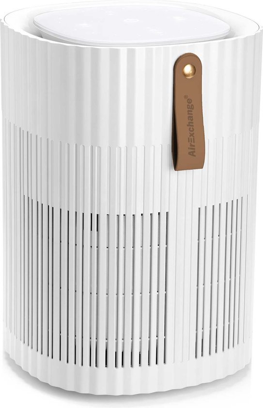 AirExchange 150-T Wit | Professionele Luchtreiniger met HEPA H14 filter, Carbon filter, ionisator en UV-C LED | 150m³/u CADR | Geschikt tot 40m² | Reinigt fijnstof, pollen virussen, schimmels, huisstofmijt, geuren en gassen met >99,95%