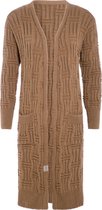 Knit Factory Bobby Long Knitted Cardigan Femme - Nude - 40/42 - Avec poches latérales