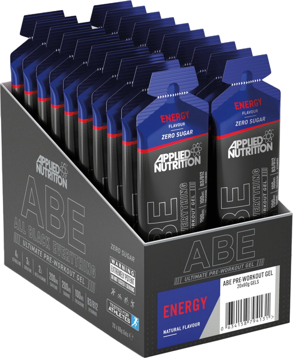 Abe Pre Workout Gel (Energy Flavour - 20 x 60 ml) - APPLIED NUTRITION