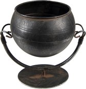 Bloempot Ø 11*19 cm Zwart Ijzer Bloempot binnen Metaal Pot Plant Pot
