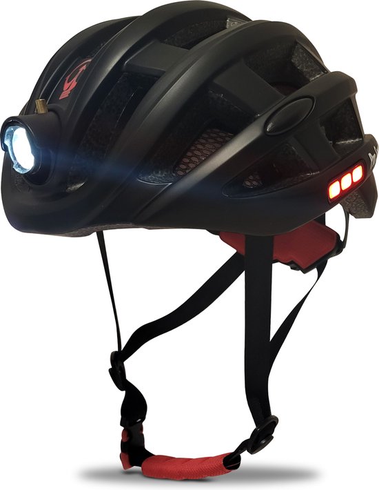 R2B® Casque de vélo pour adultes avec éclairage LED- Taille S - Casque de vélo  pour