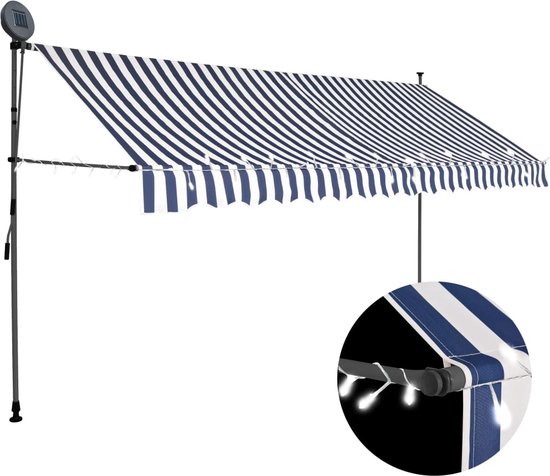 VidaXL Luifel handmatig uittrekbaar met palen 3x2,5 m antracietkleurig - Kantoormeubelen Plus VidaXL Luifel handmatig uittrekbaar met palen 3x2,5 m antracietkleurig - Kantoormeubelen Plus