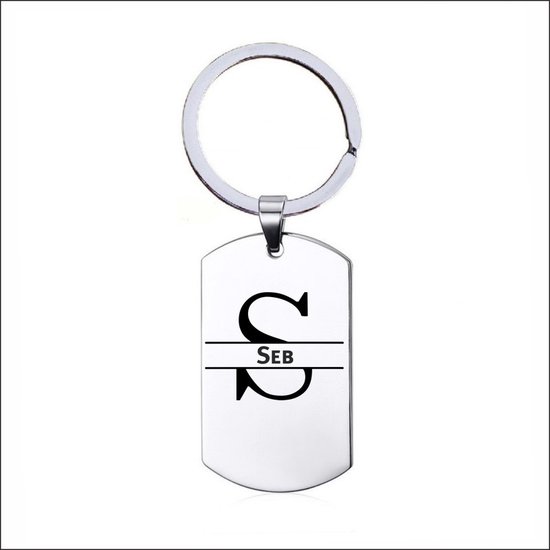 Porte-clés en acier inoxydable avec nom - Seb