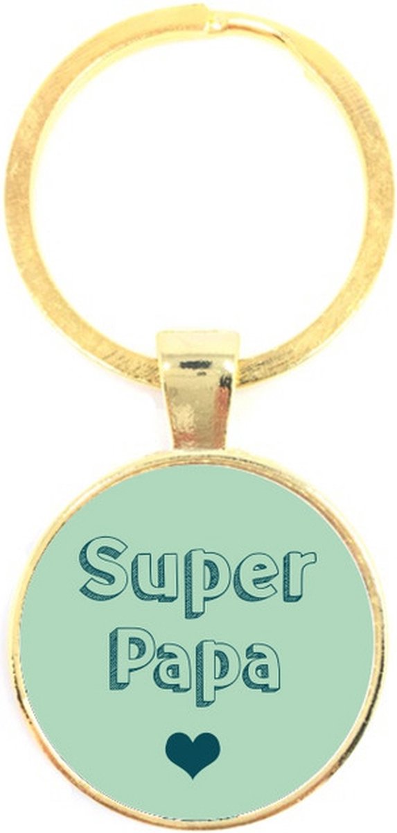 Sleutelhanger Glas - Super Papa