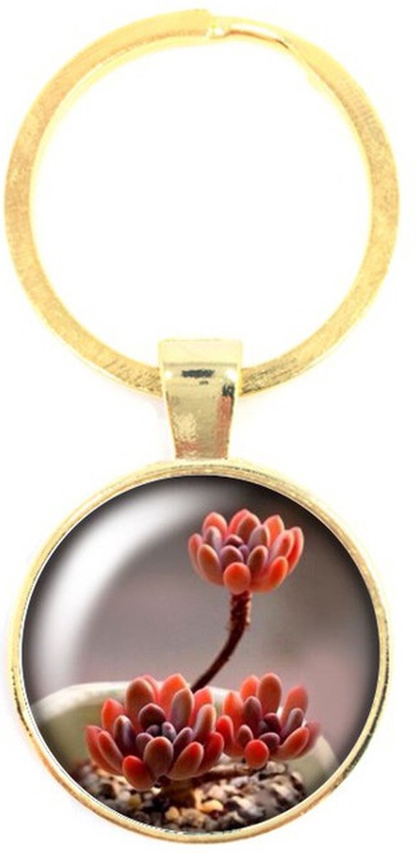 Sleutelhanger Glas - Bloemen