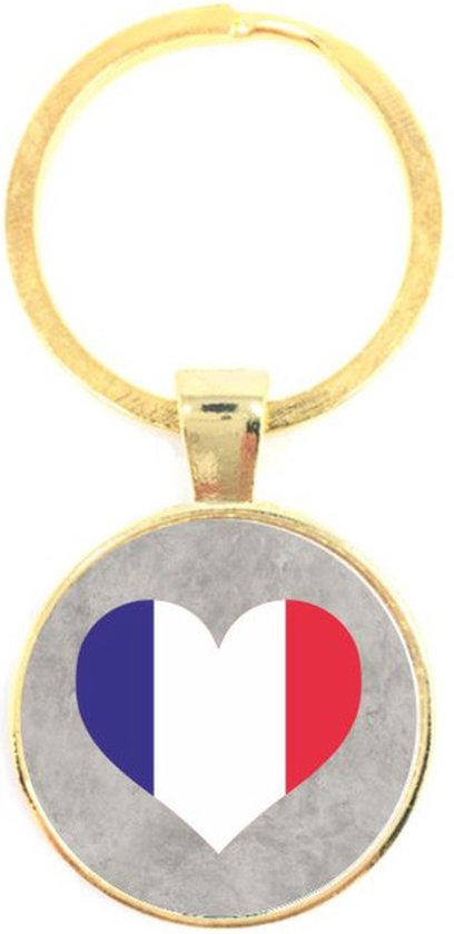 Sleutelhanger Glas - Vlag Frankrijk